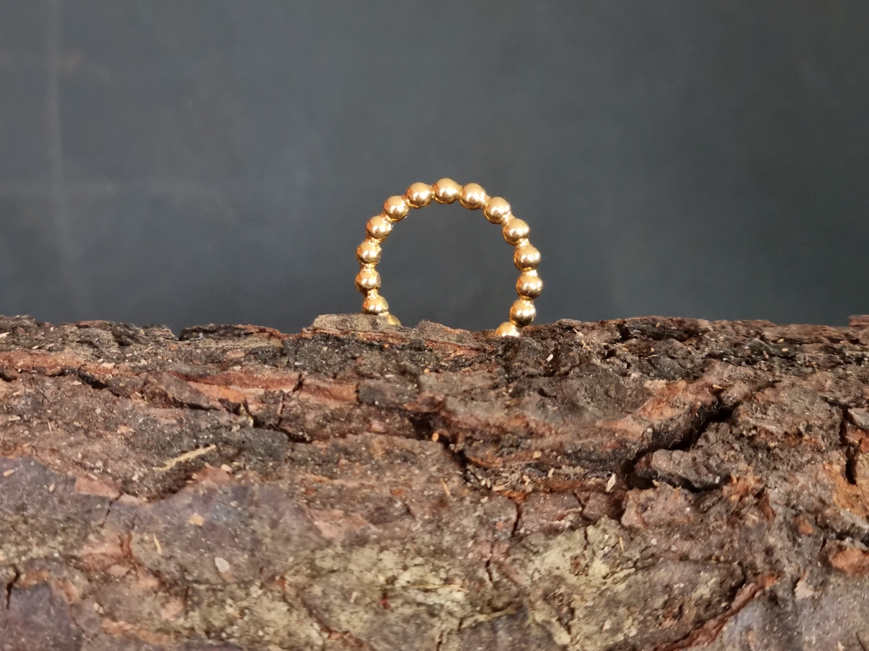 Goldperlen Ring (Perlen 3 mm)