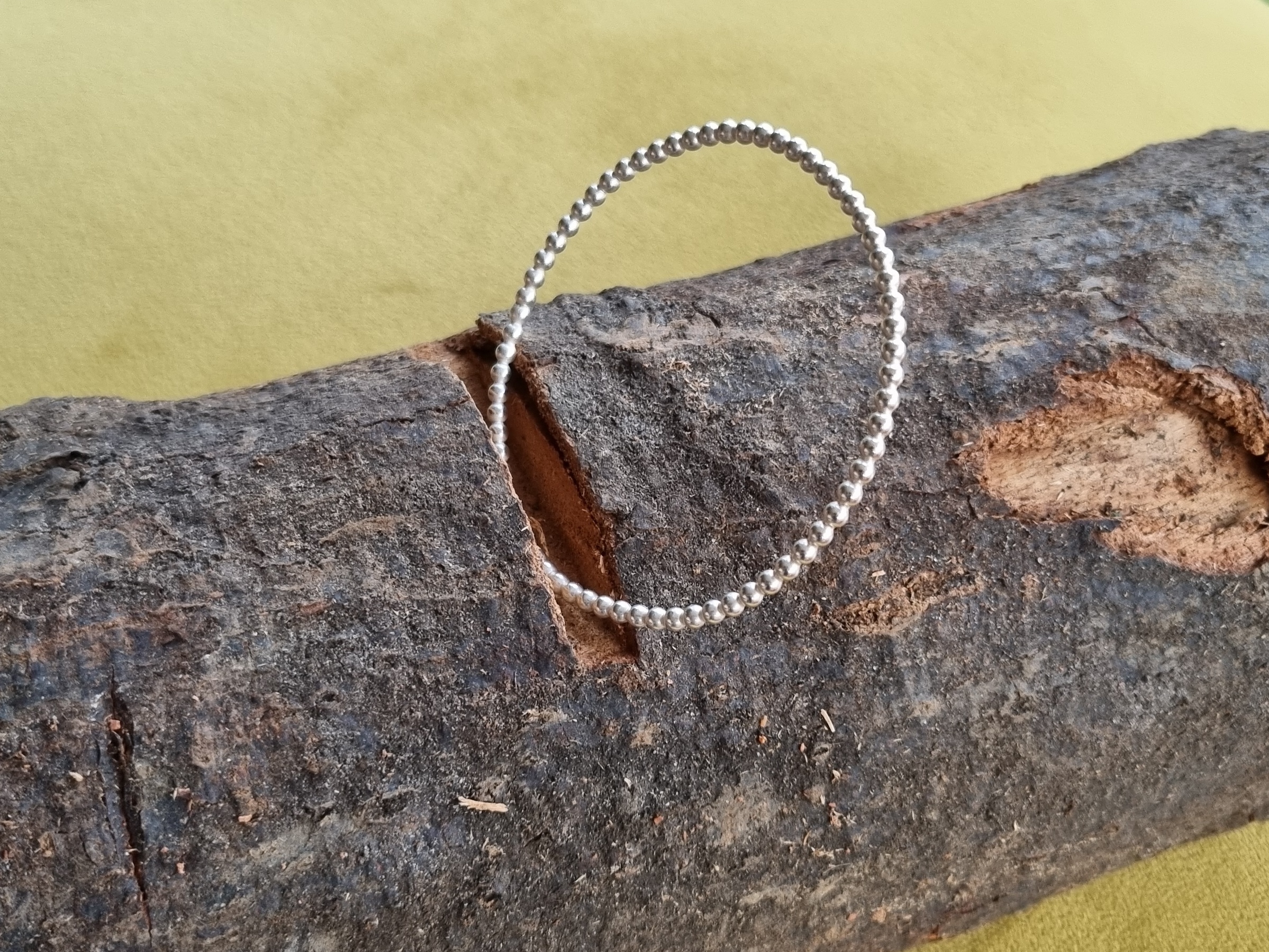 Silberperlen Armreif (Perlen 3 mm)