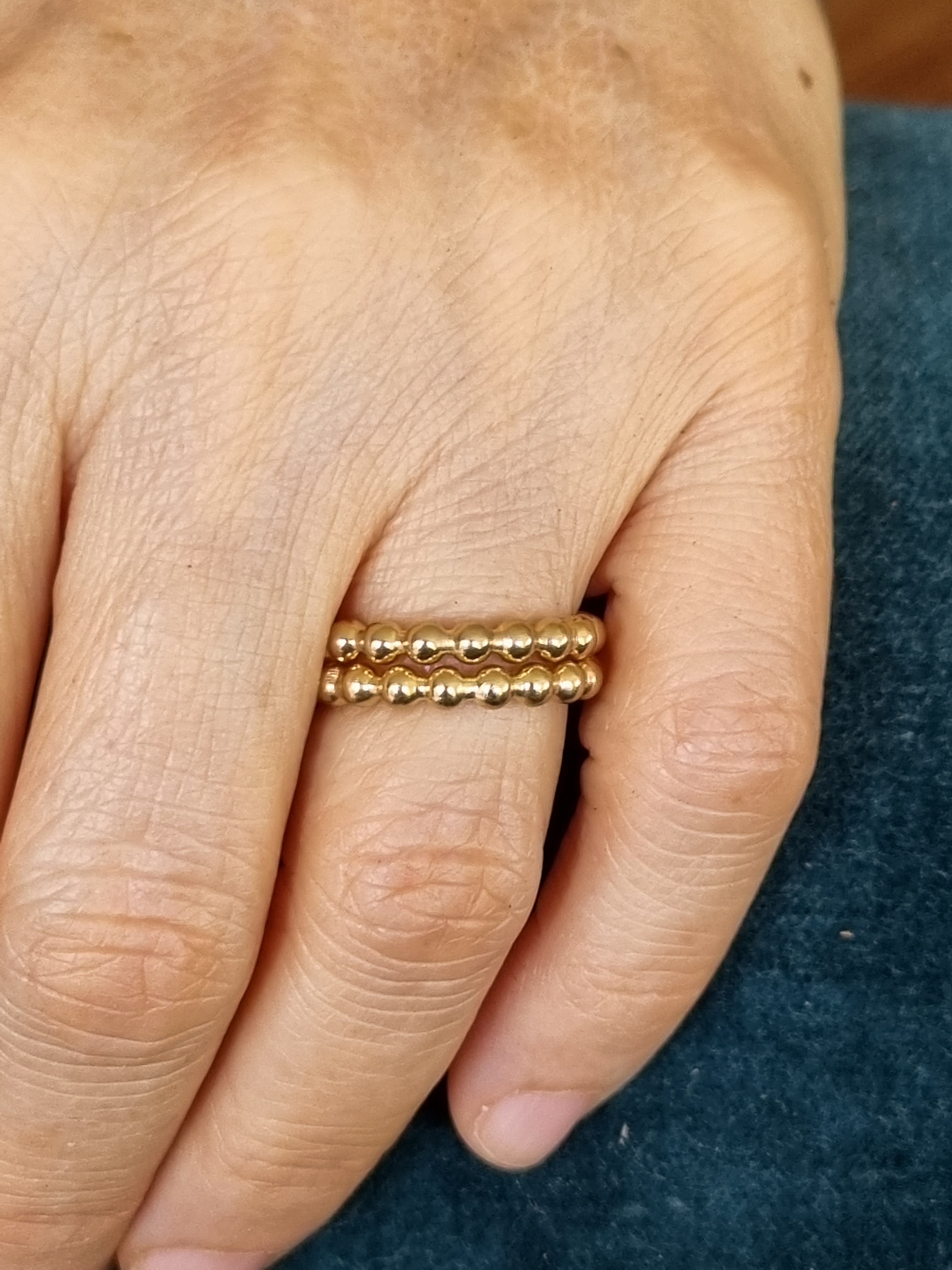 Goldperlen Ring (Perlen 3 mm)